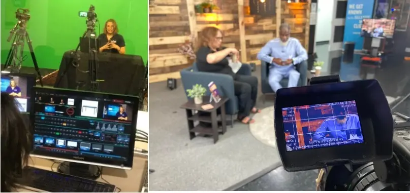 Professional TV studio set for expert media appearances — PSI TV Network